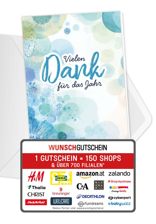 Vielen Dank für das Jahr - Elemente Blau Grün