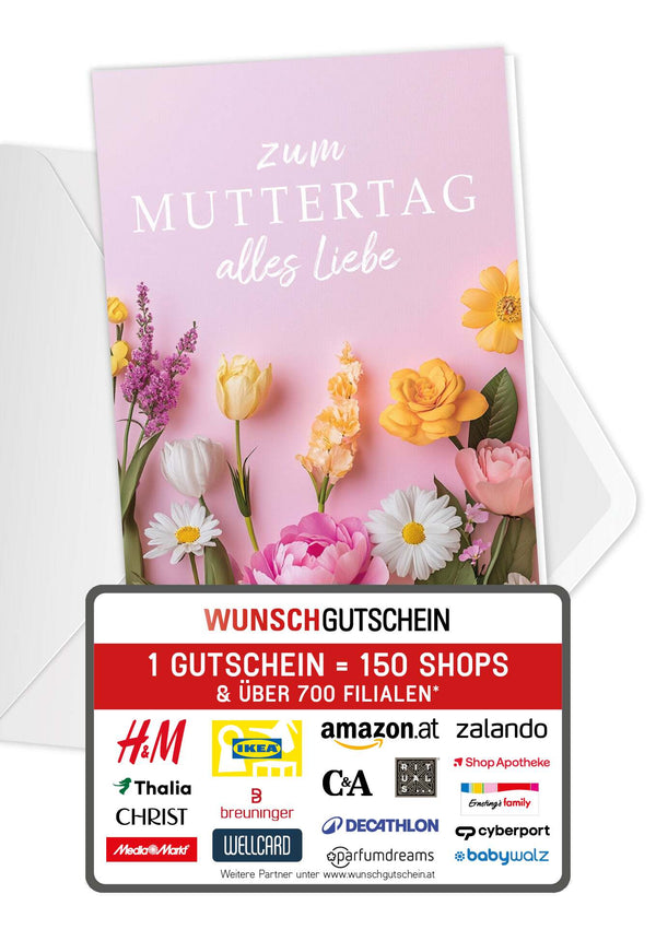 Zum Muttertag alles Liebe - Blumen Rosa