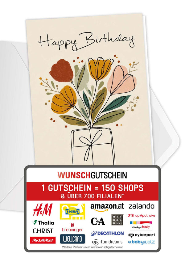 Happy Birthday - Geschenk Blumen