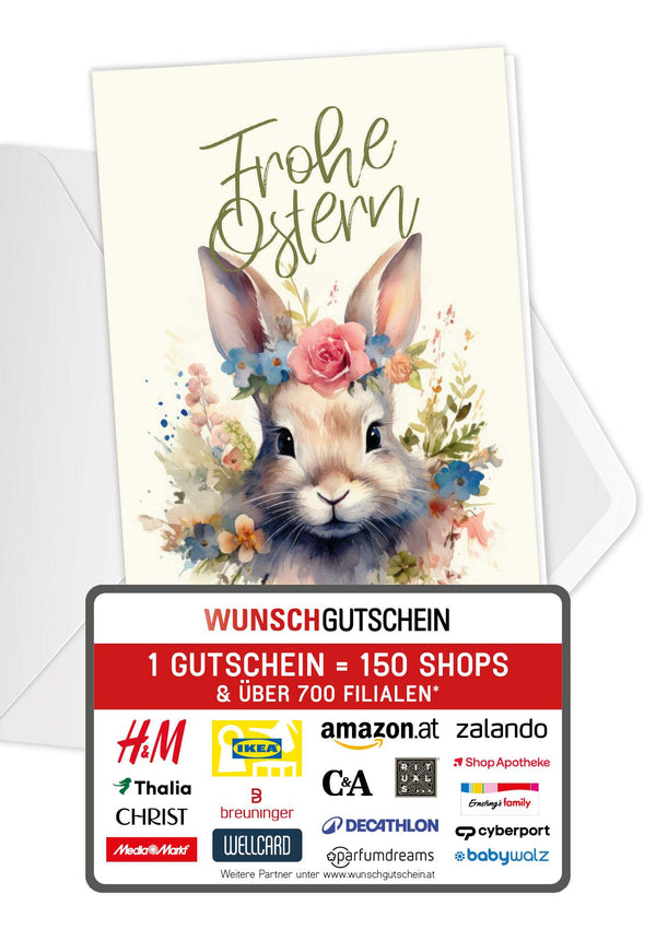 Frohe Ostern - Hase Blumen
