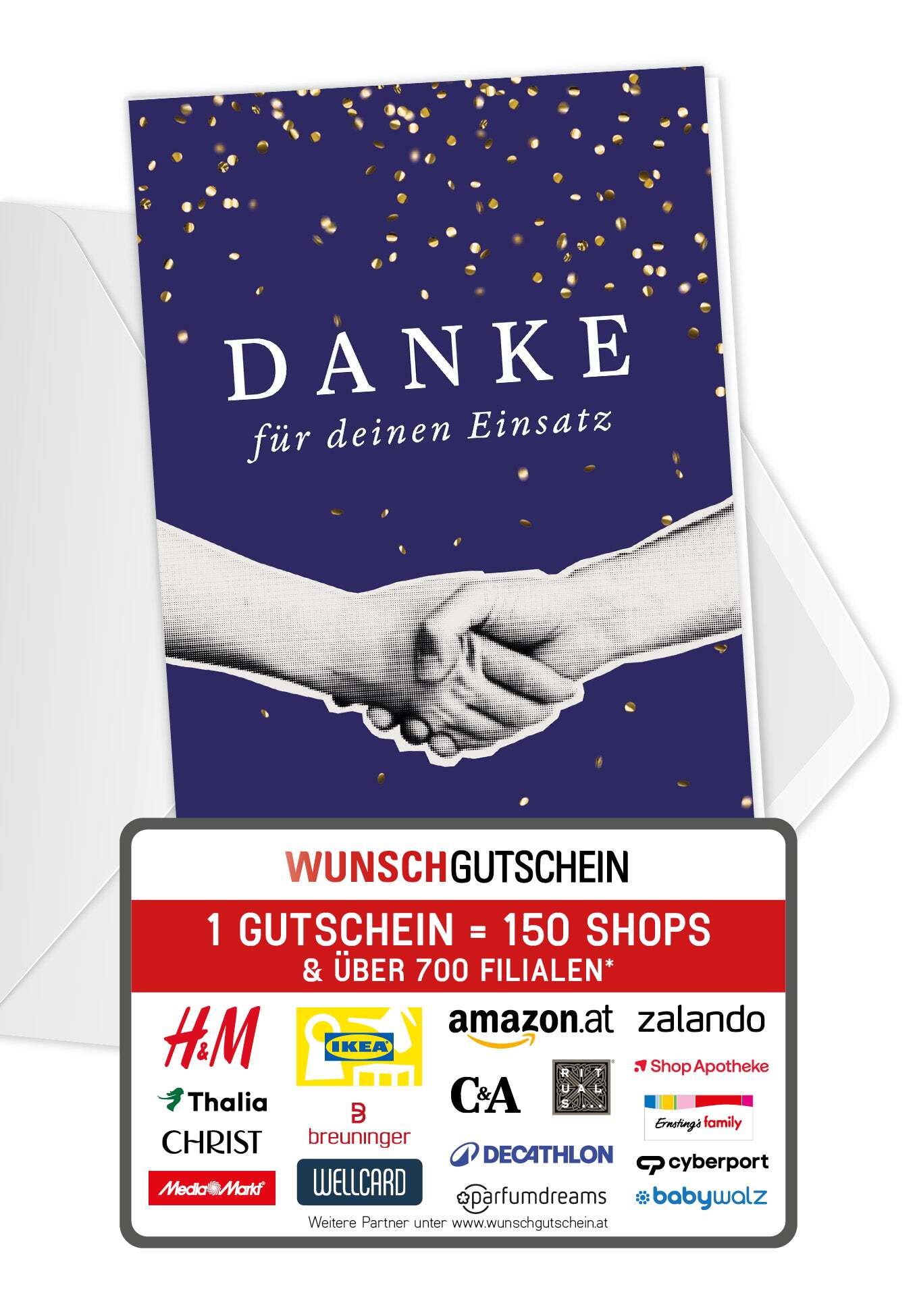 Danke für deinen Einsatz - Handschlag Blau