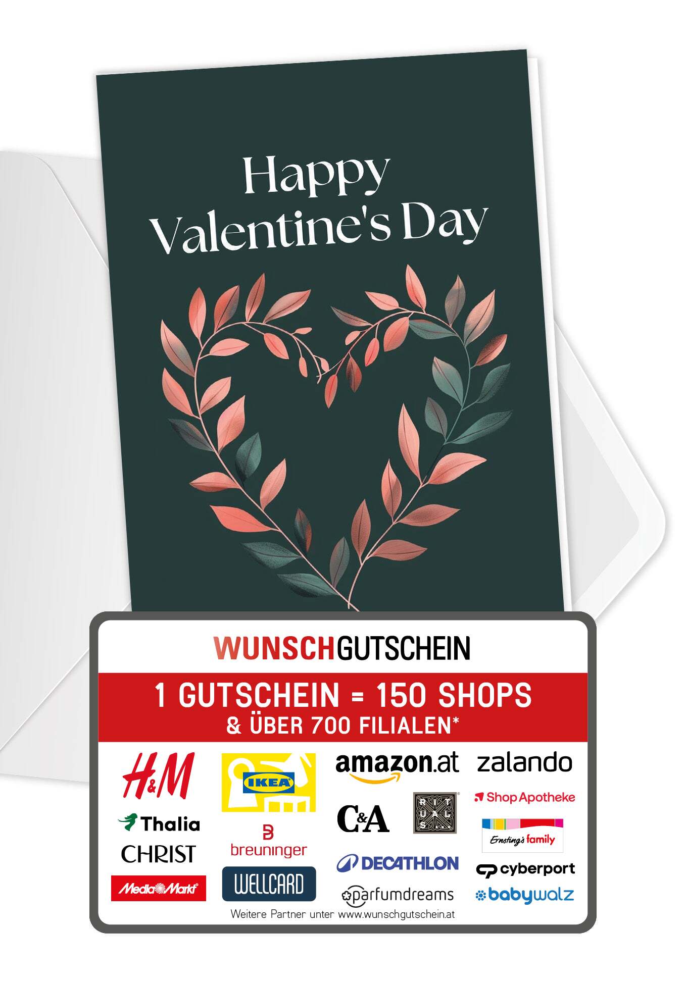 Happy Valentines Day - Herz Dunkelgrün