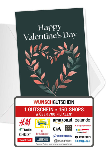 Happy Valentines Day - Herz Dunkelgrün