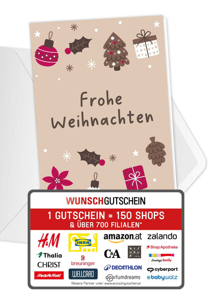 Frohe Weihnachten - Ornamente Beige
