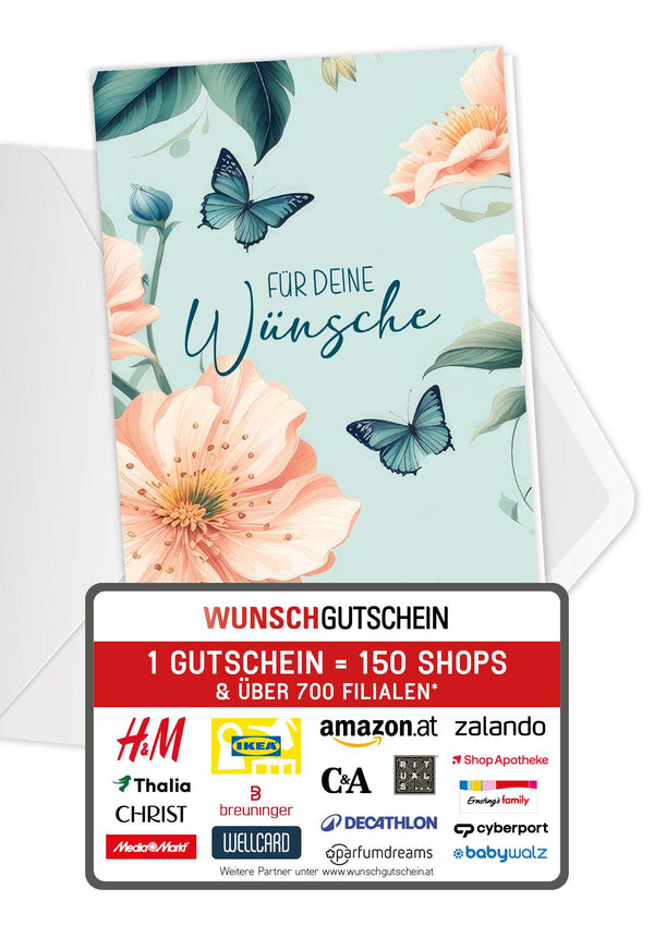 Für deine Wünsche - Blume Schmetterling