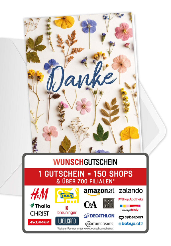 Danke - Trockenblumen Bunt