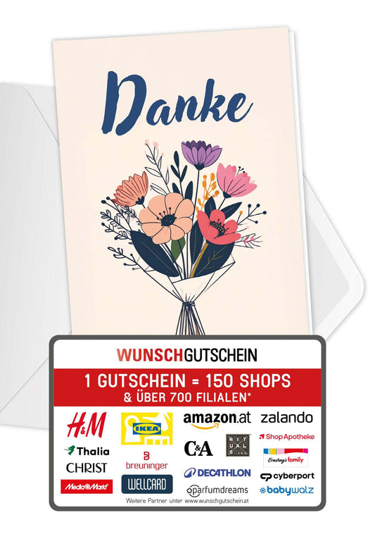 Danke - Blumenstrauß Beige