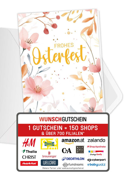 Frohes Osterfest - Aquarellblumen Rosa
