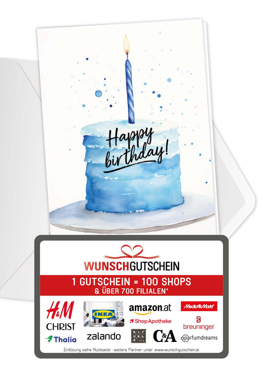 Happy Birthday - Torte Blau (Gutscheinwert)