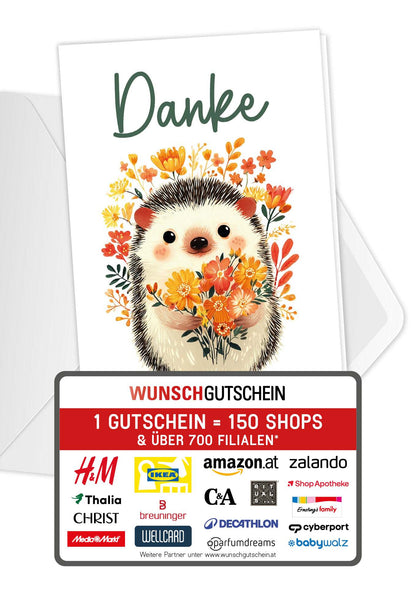 Danke - Igel Blumen