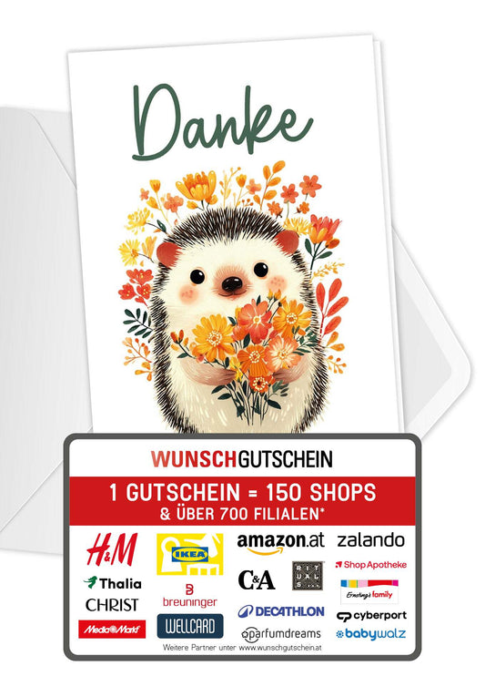 Danke - Igel Blumen