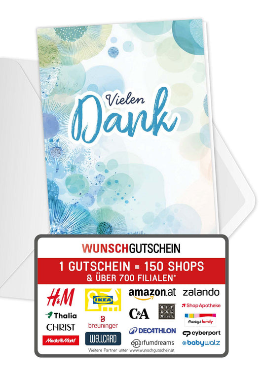 Vielen Dank - Elemente Blau Grün