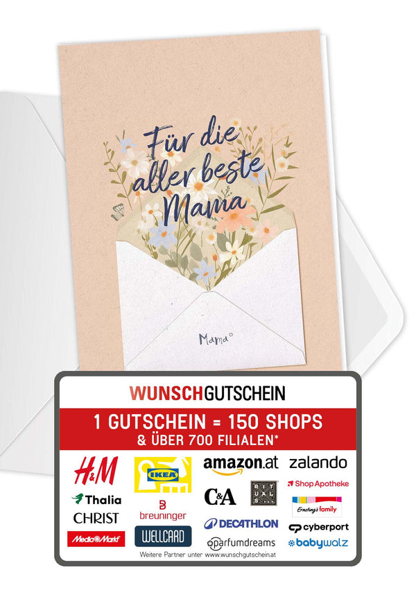 Aller beste Mama - Brief Blumen