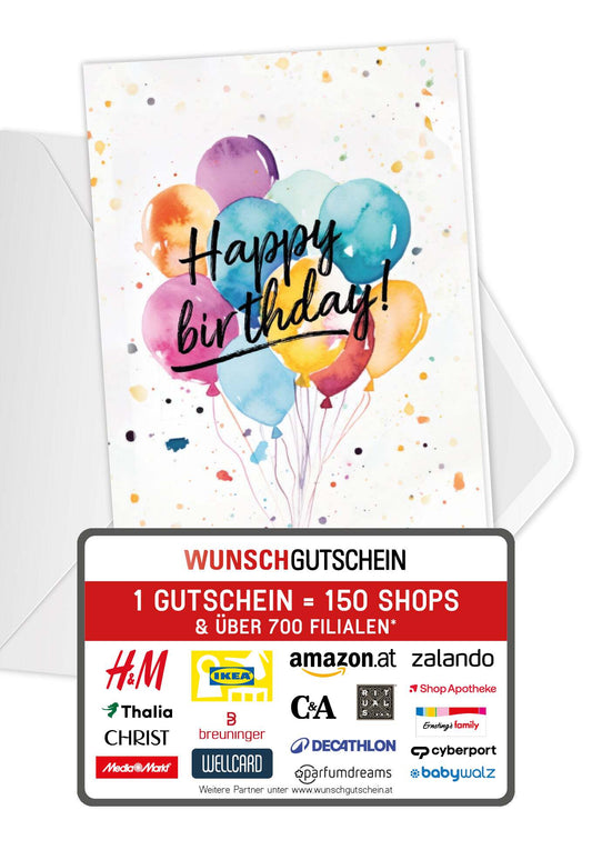 Happy Birthday - Bunte Ballons