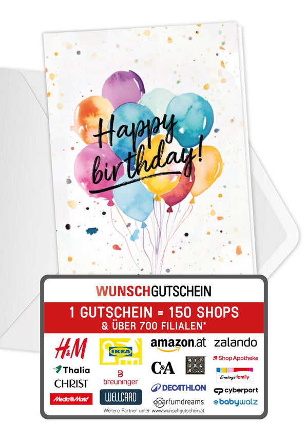 Happy Birthday - Bunte Ballons