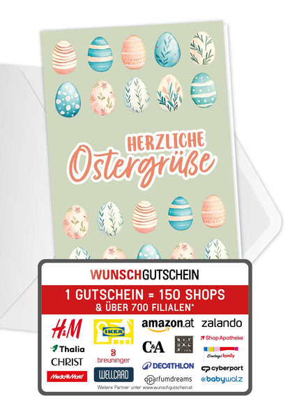 Herzliche Ostergrüße - Eiermuster Grün
