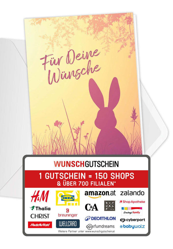 Für Deine Wünsche - Hase Silhouette