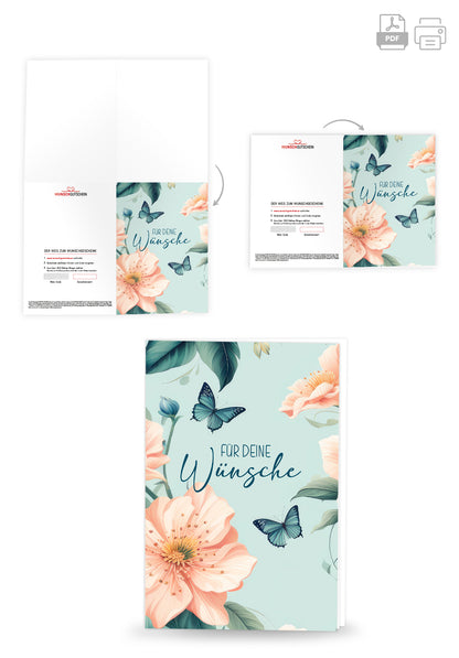 Für deine Wünsche - Blume Schmetterling