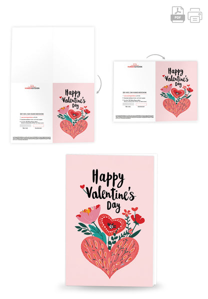 Happy Valentines Day - Herz und Blumen