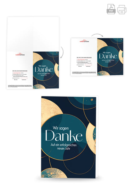 Erfolgreiches neues Jahr - Blau Gold Kreise