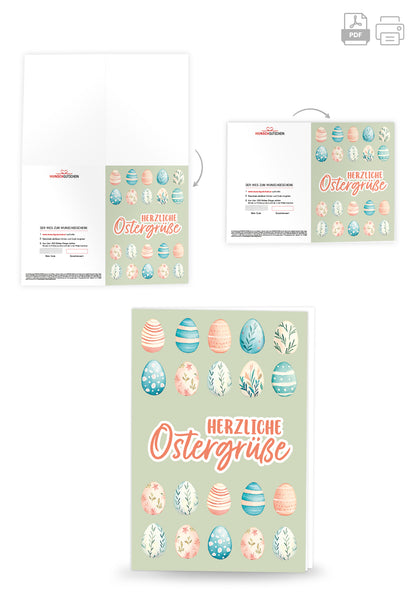 Herzliche Ostergrüße - Eiermuster Grün
