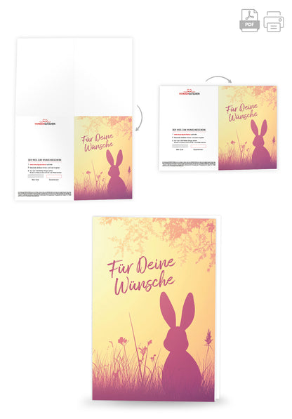 Für Deine Wünsche - Hase Silhouette