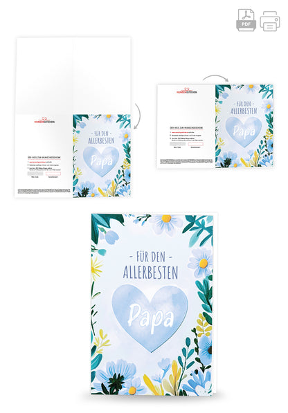 Für den allerbesten Papa - Herz Blumen