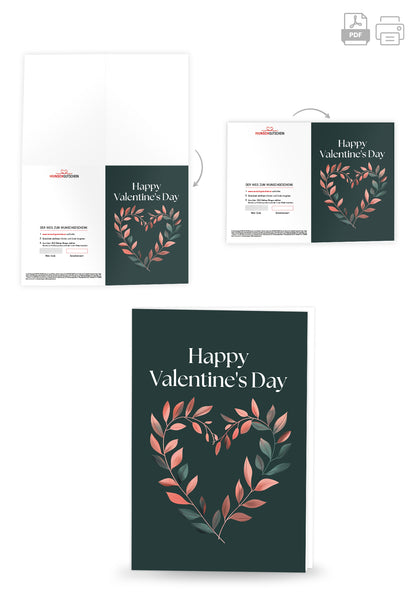Happy Valentines Day - Herz Dunkelgrün