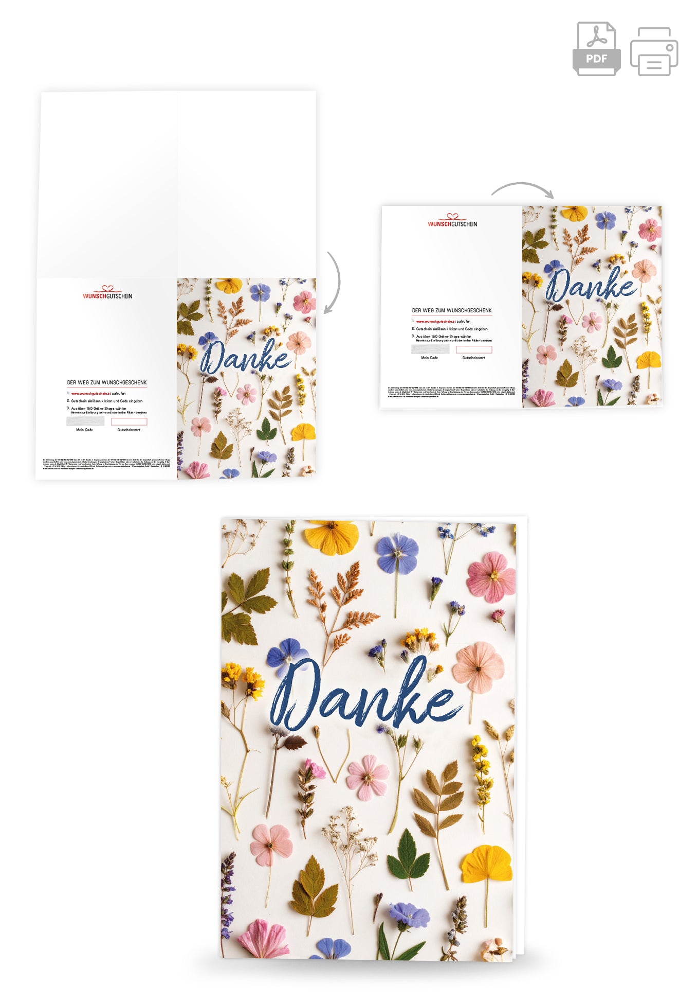 Danke - Trockenblumen Bunt