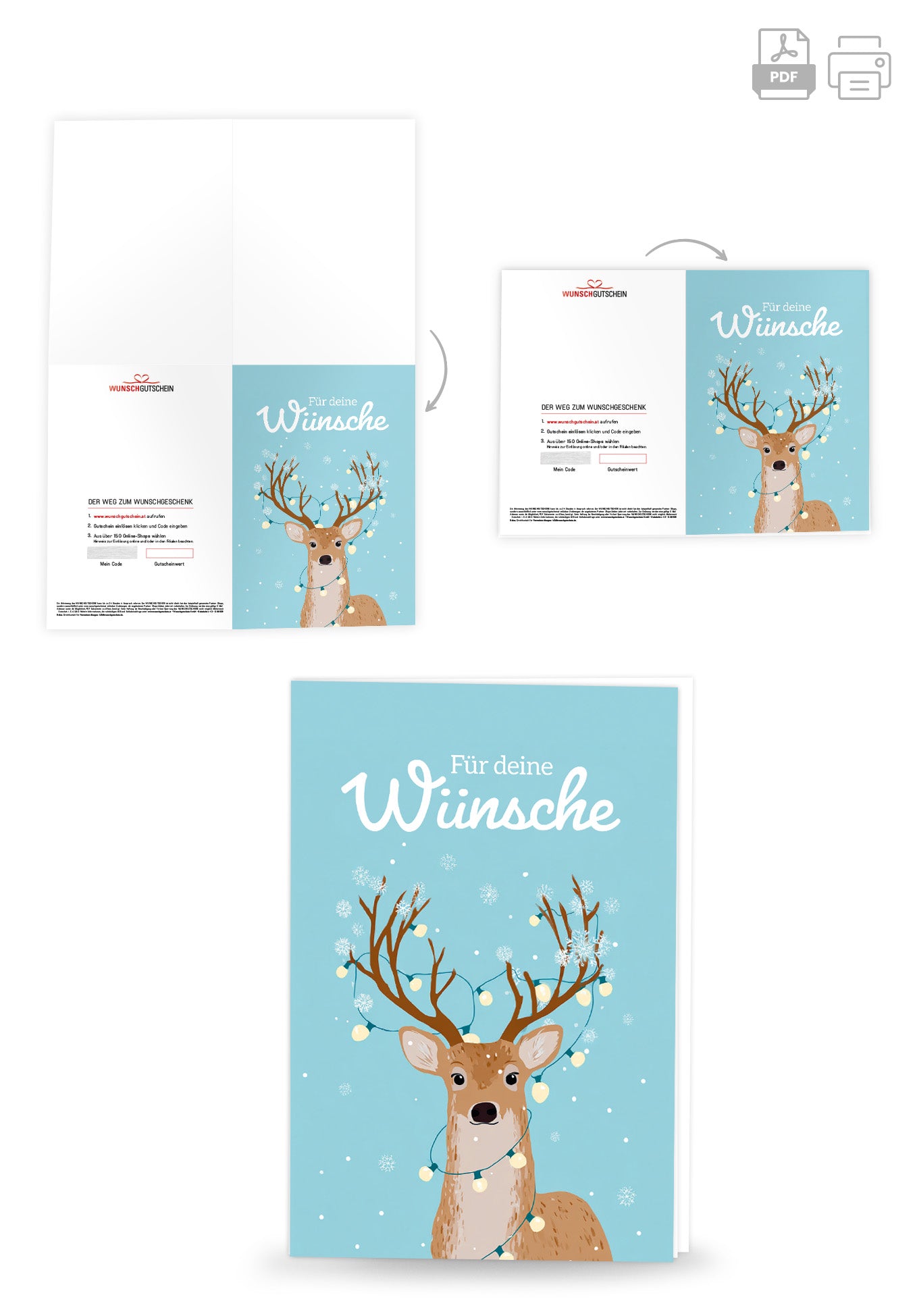 Für deine Wünsche - Rentier Lichterkette