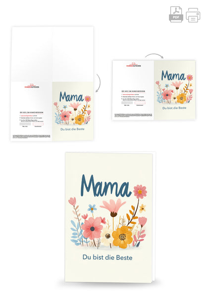 Mama du bist die Beste - Blumen Bunt