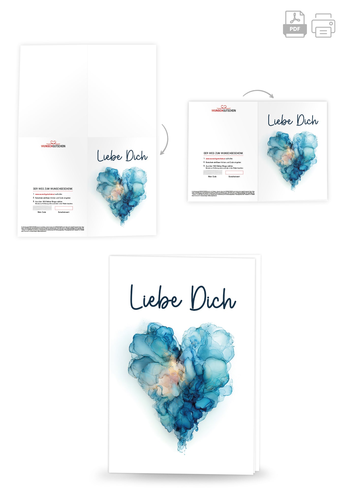 Liebe Dich - Herz Blau