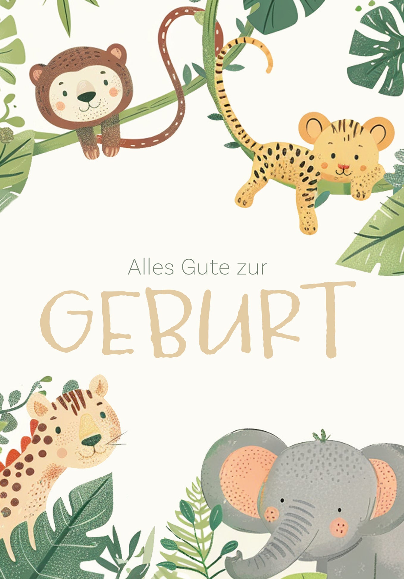 Alles Gute zur Geburt - Tiere Jungle