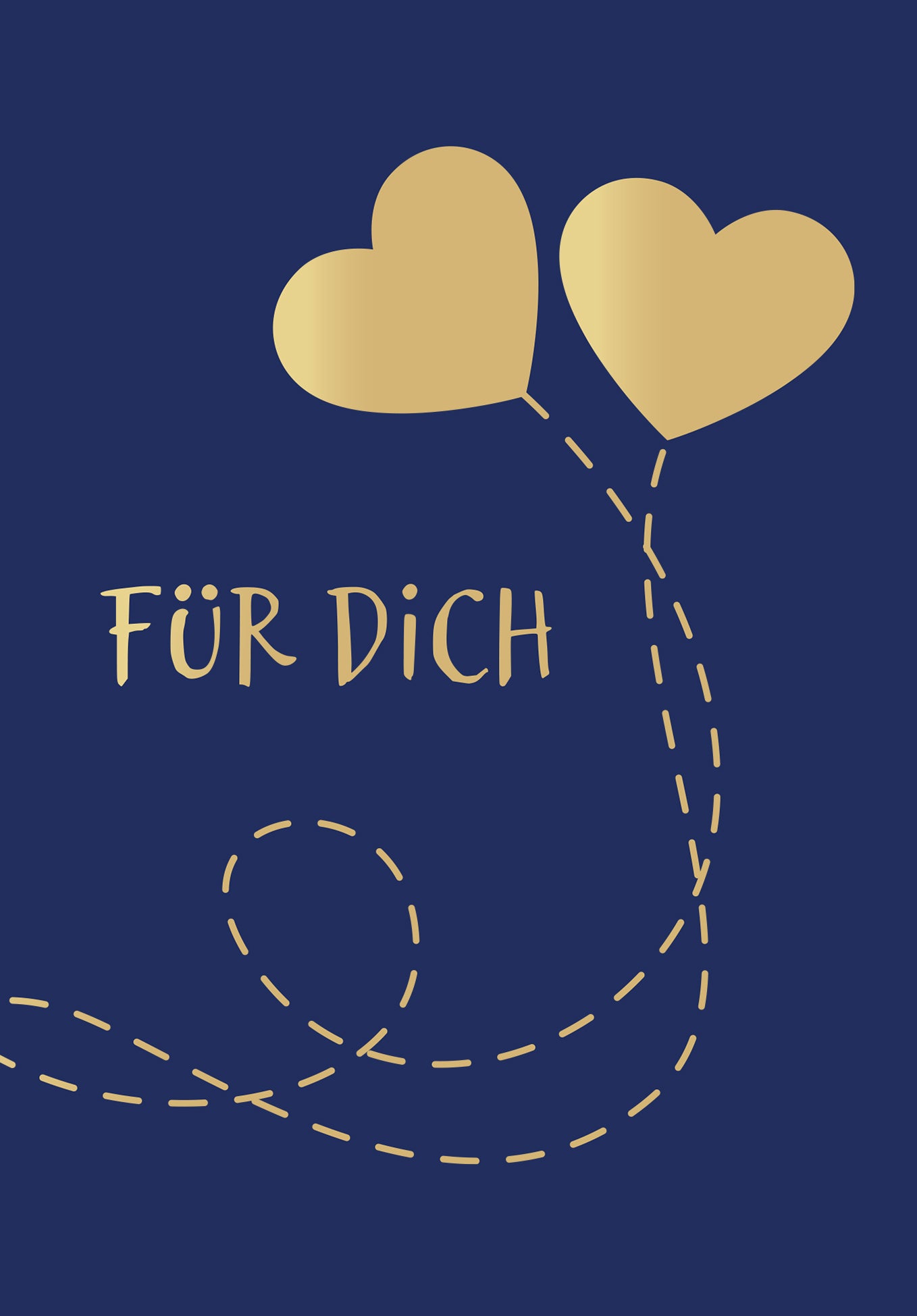 Für Dich - Herzen Blau Gold