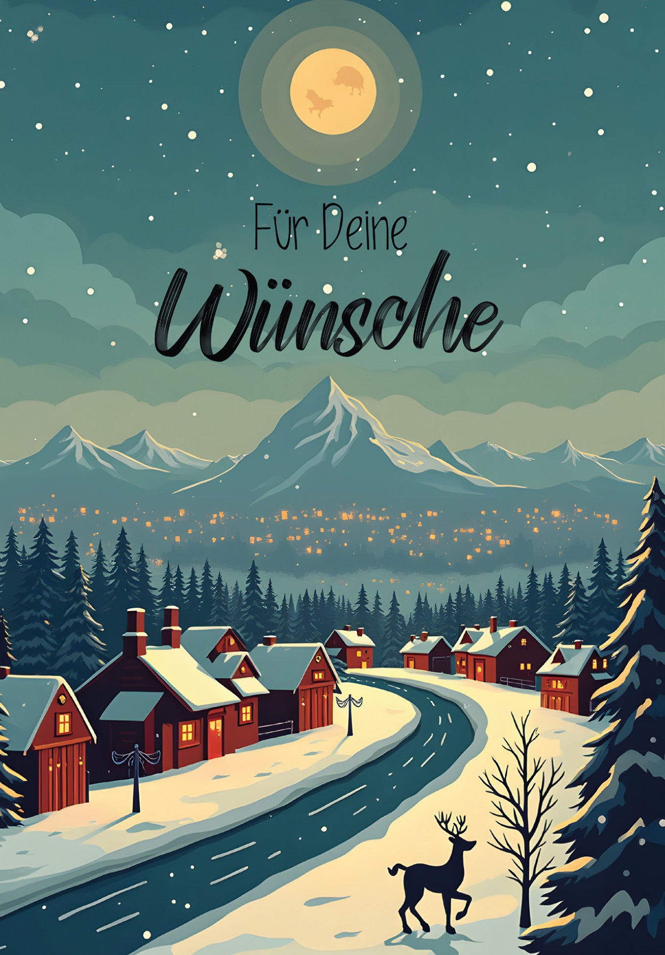 Für deine Wünsche - Winterstadt Rentier