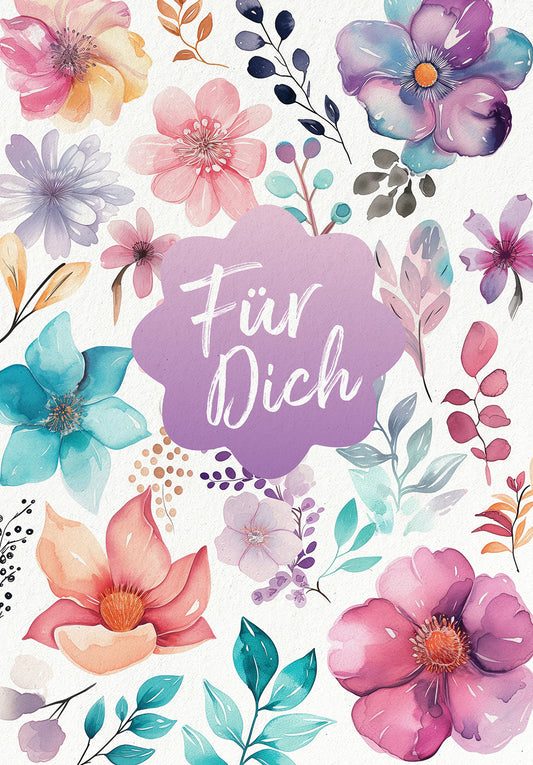 Für Dich - Blumen Aquarell