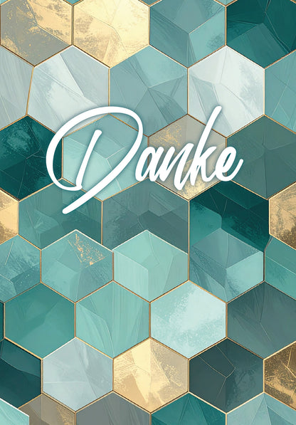 Danke - Muster Grün Gold
