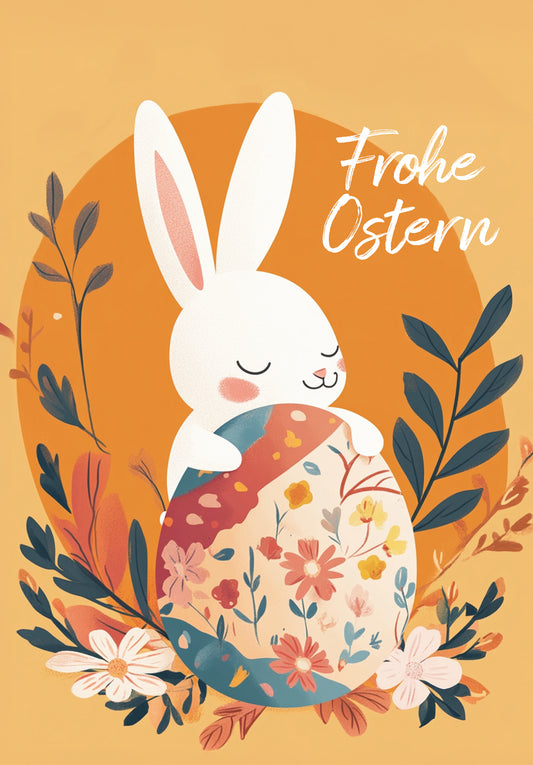 Frohe Ostern - Hase Orange