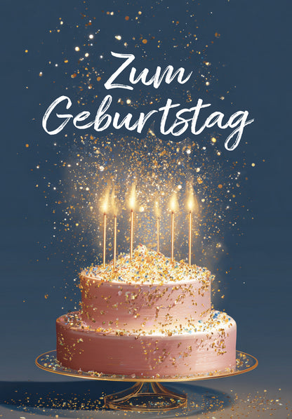 Zum Geburtstag - Torte Glitzer