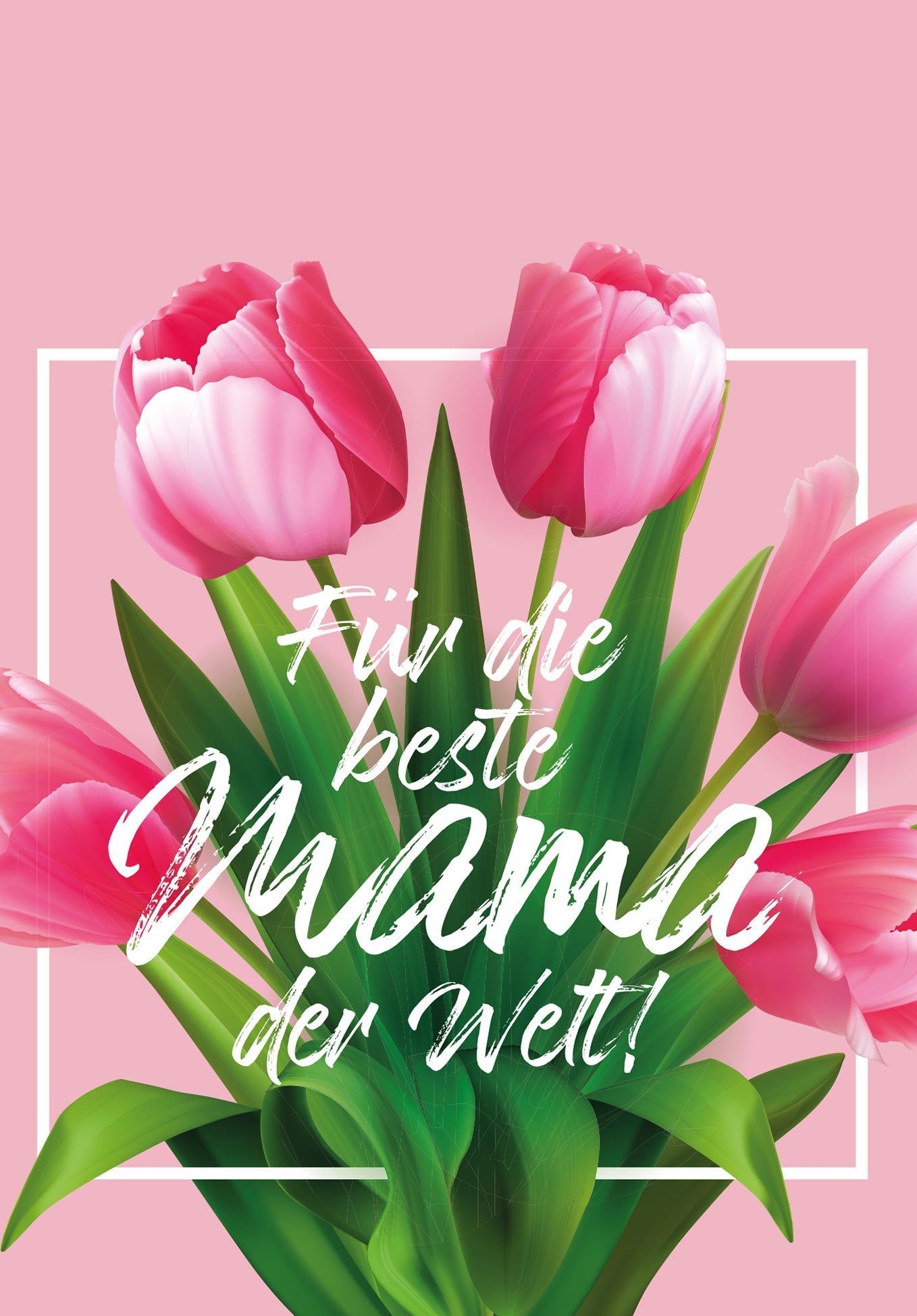 Für die beste Mama - Pinke Tulpen (Gutscheinwert)