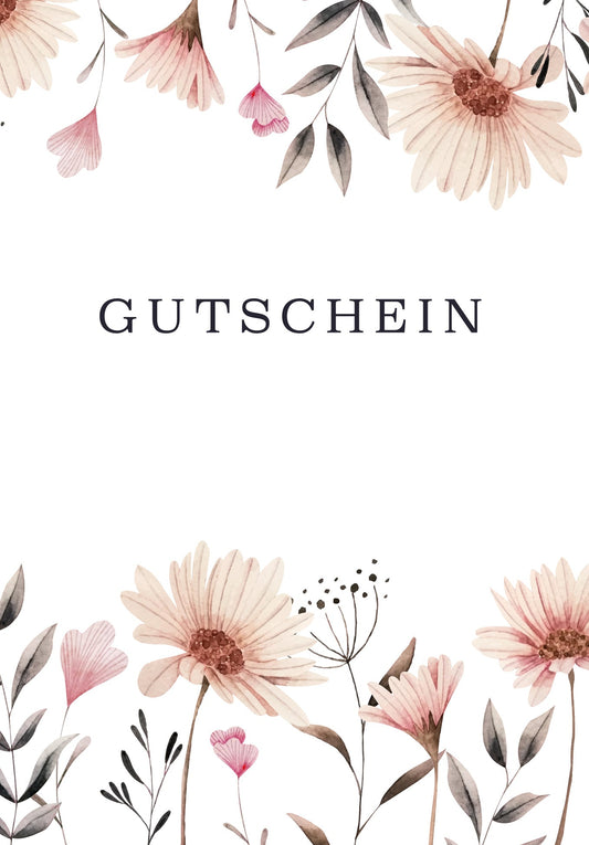 Gutschein - Blumen weiß