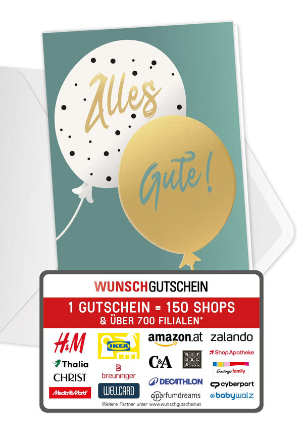 Alles Gute - Ballons Gold