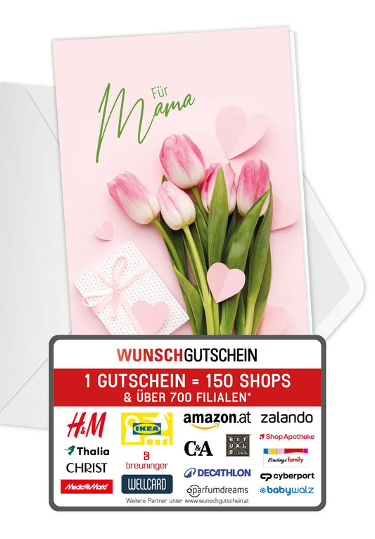 Für Mama - Herzen Tulpen
