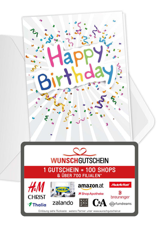 Happy Birthday - Konfetti (Optional: Mit Logo für zzgl. 1 €)