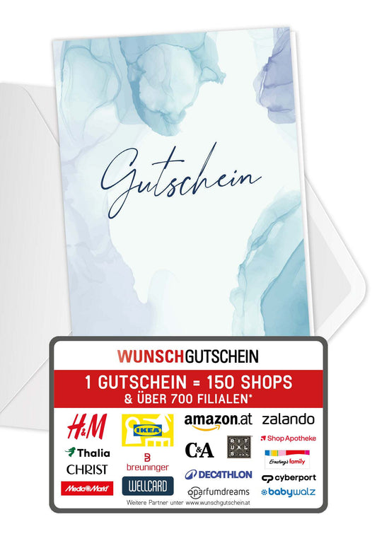 Gutschein - Aquarell blau