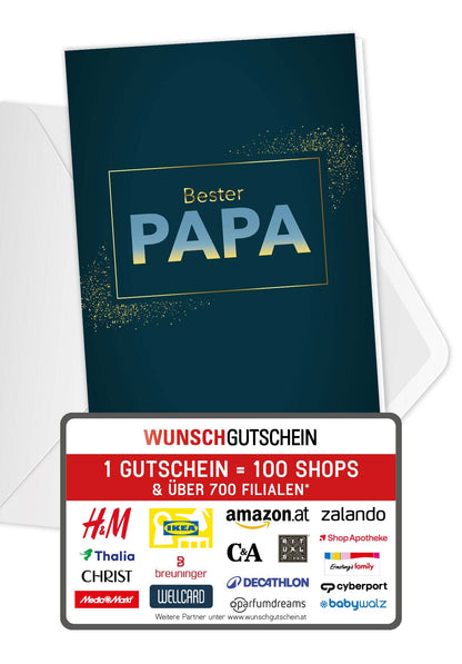 Bester Papa - Blau (Gutscheinwert)