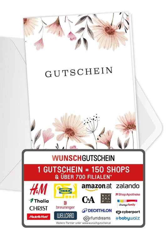 Gutschein - Blumen weiß