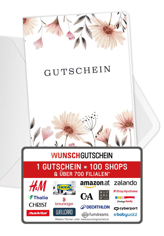 Gutschein - Blumen weiß